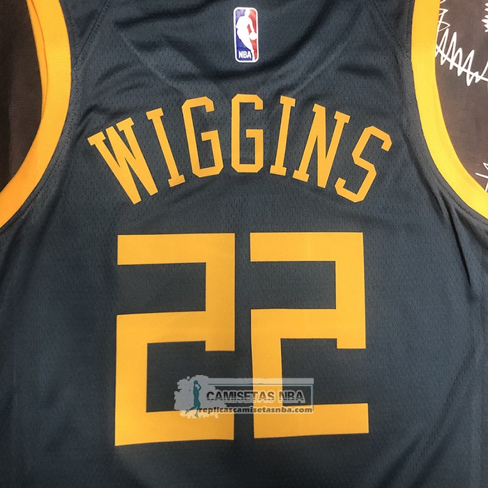Camiseta Golden State Warriors Andrew Wiggins NO 22 Ciudad 2018-19 Azul